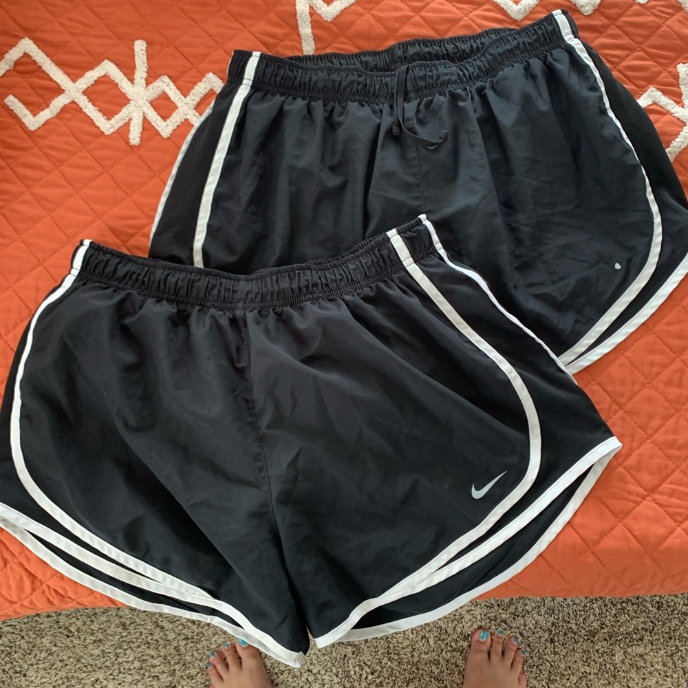 Black Nike running shorts